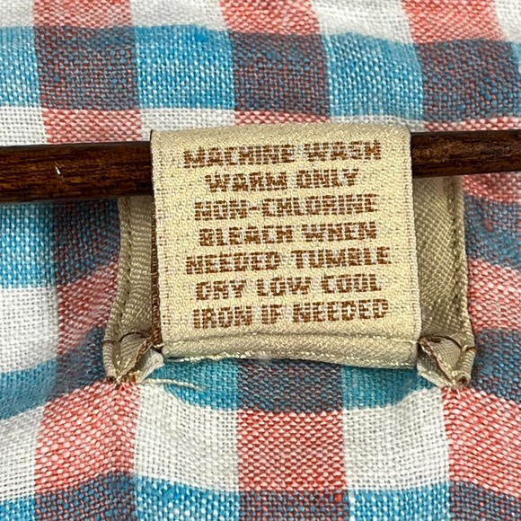 Jos A Bank Linen Button Up Shirt Men's 2XL Gingham Plaid Colorful Beach Resort - Picture 15 of 15